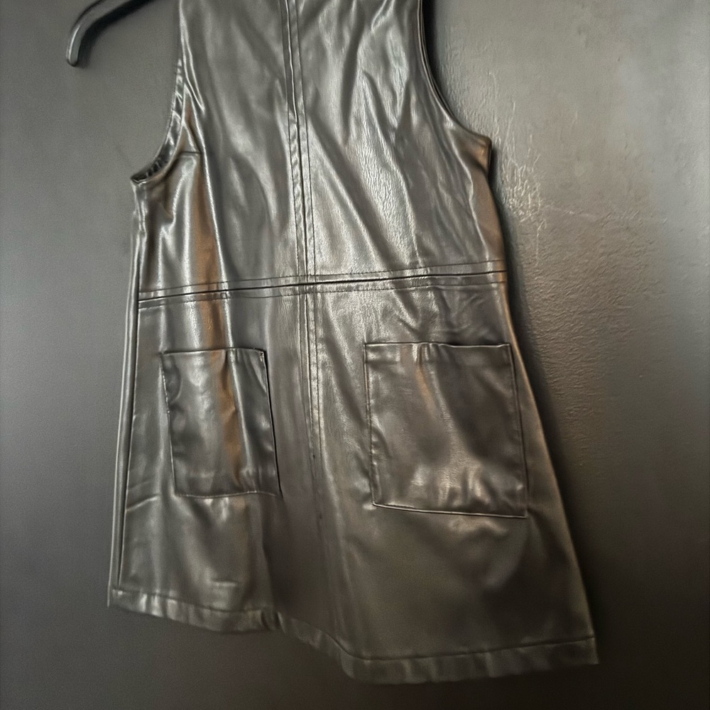 Zara Black Leather dress size 6